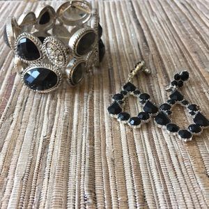 Matching bracelet and earrings costume jewelry